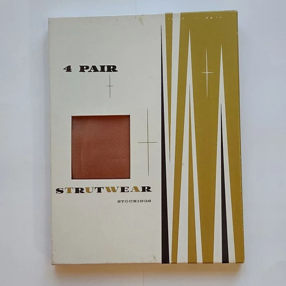 Vintage Strutwear 100% Nylon Stockings 4-Pairs 1800 Color-Paris Beige Size 9.5